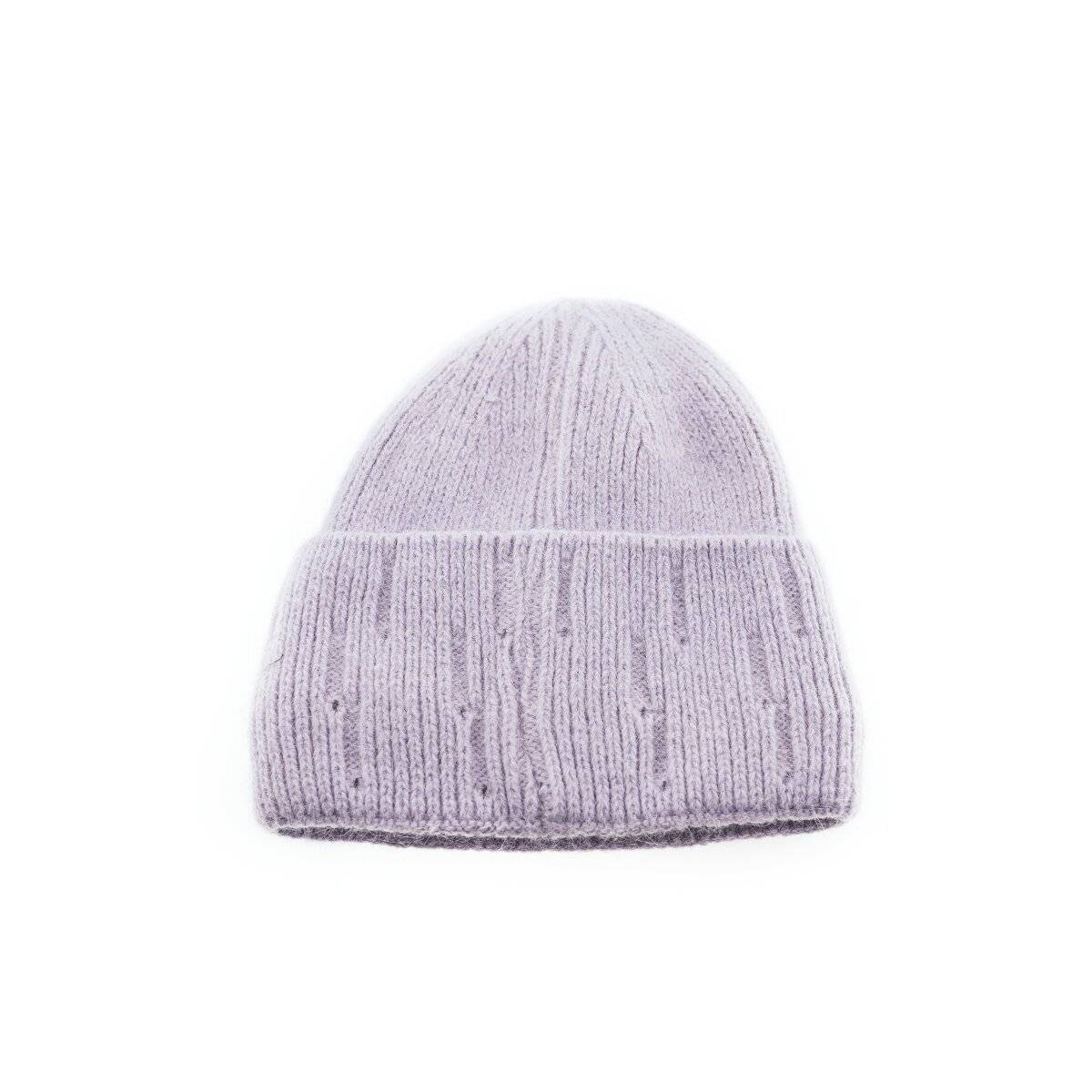 Beanie Mütze für Winter und Herbst mit Innenfutter ideal für kalte Tage OneSize Lila