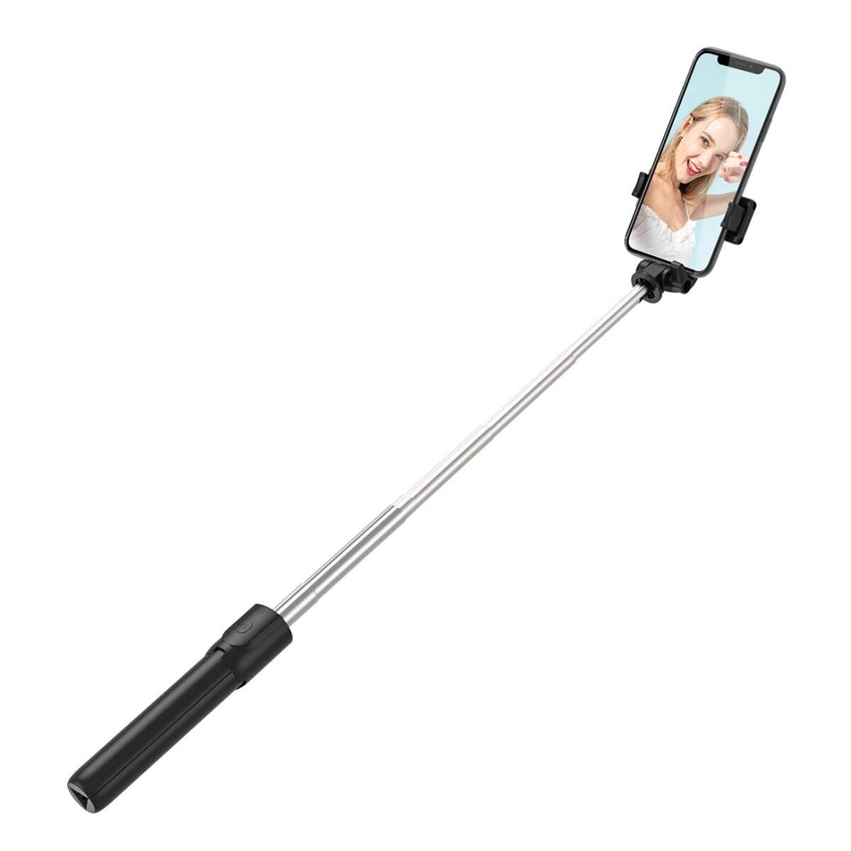 Selfie-Stick 0,7 m für Telefon – Schwarz WRY1S Teleskopstativ mit Bluetooth Funktion