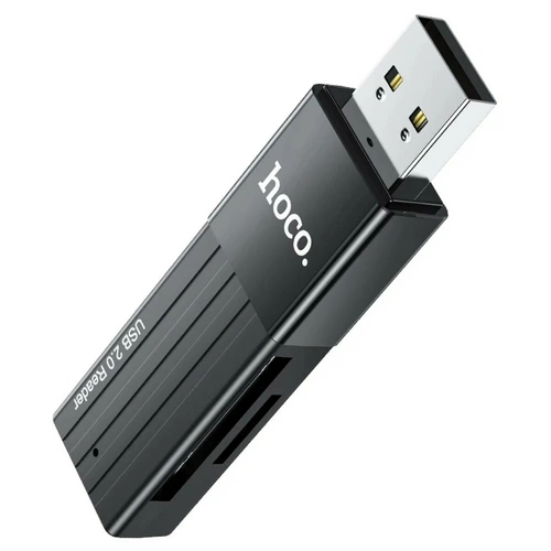 HOCO 2in1 USB A 2.0 HB20 Speicherkartenleser 2TB in Schwarz 480 Mbit/s HOCO 2in1 USB A 2.0 HB20 Speicherkartenleser 2TB in Schwarz 480 Mbit/s