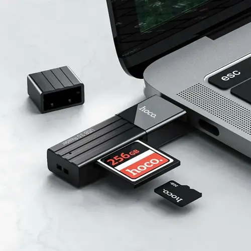 HOCO 2in1 USB A 3.0 HB20 Speicherkartenleser 2 TB in Schwarz 5 Gbit/s HOCO 2in1 USB A 3.0 HB20 Speicherkartenleser 2 TB in Schwarz 5 Gbit/s
