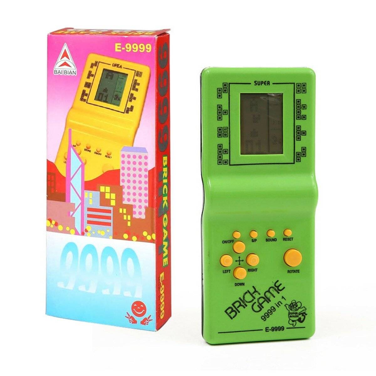 Spielkonsole klassisches elektonisches Taschenspiel für rießen Spaß Grün