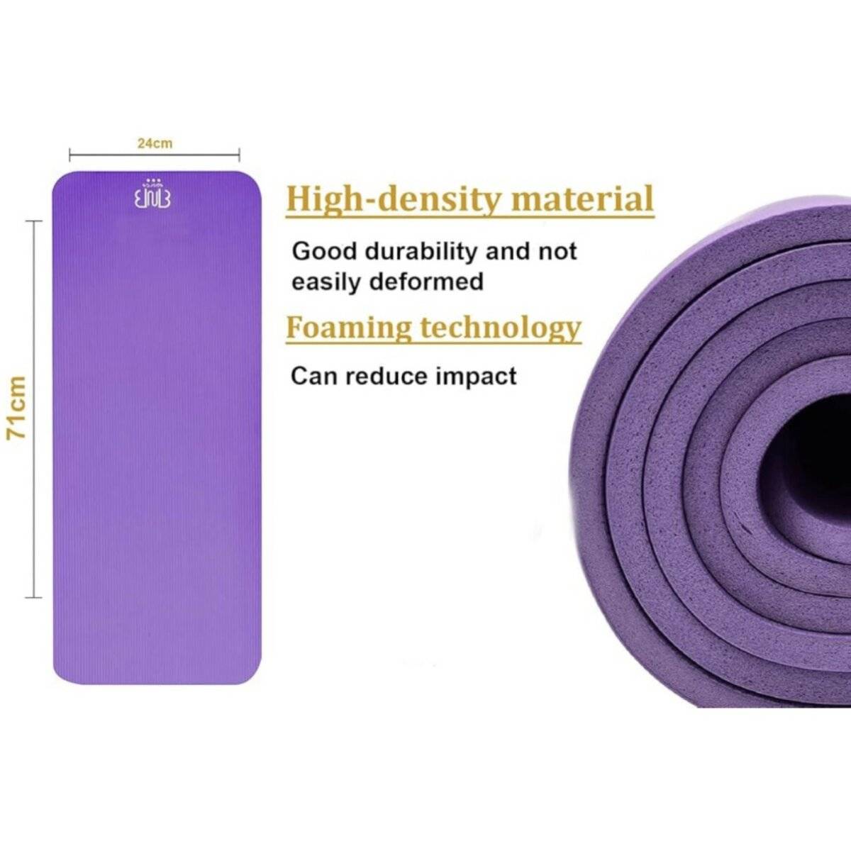 Premium NBR Sportmatte, rutschfeste Matte für Gymnastik, Yoga, Pilates, Stretching Lila