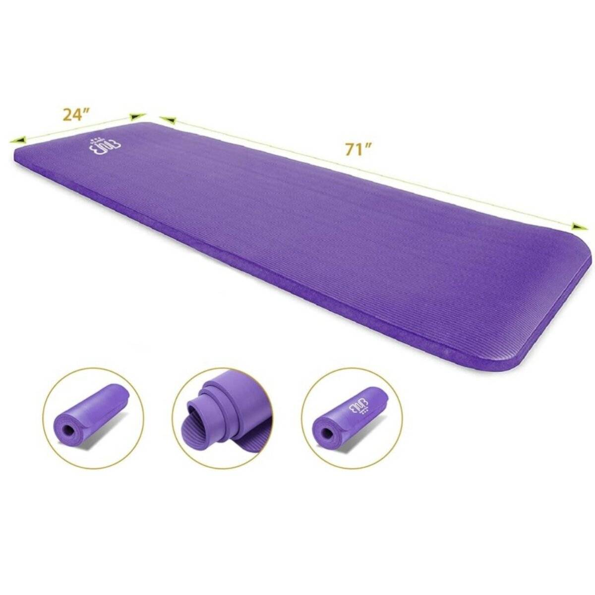 Premium NBR Sportmatte, rutschfeste Matte für Gymnastik, Yoga, Pilates, Stretching Lila