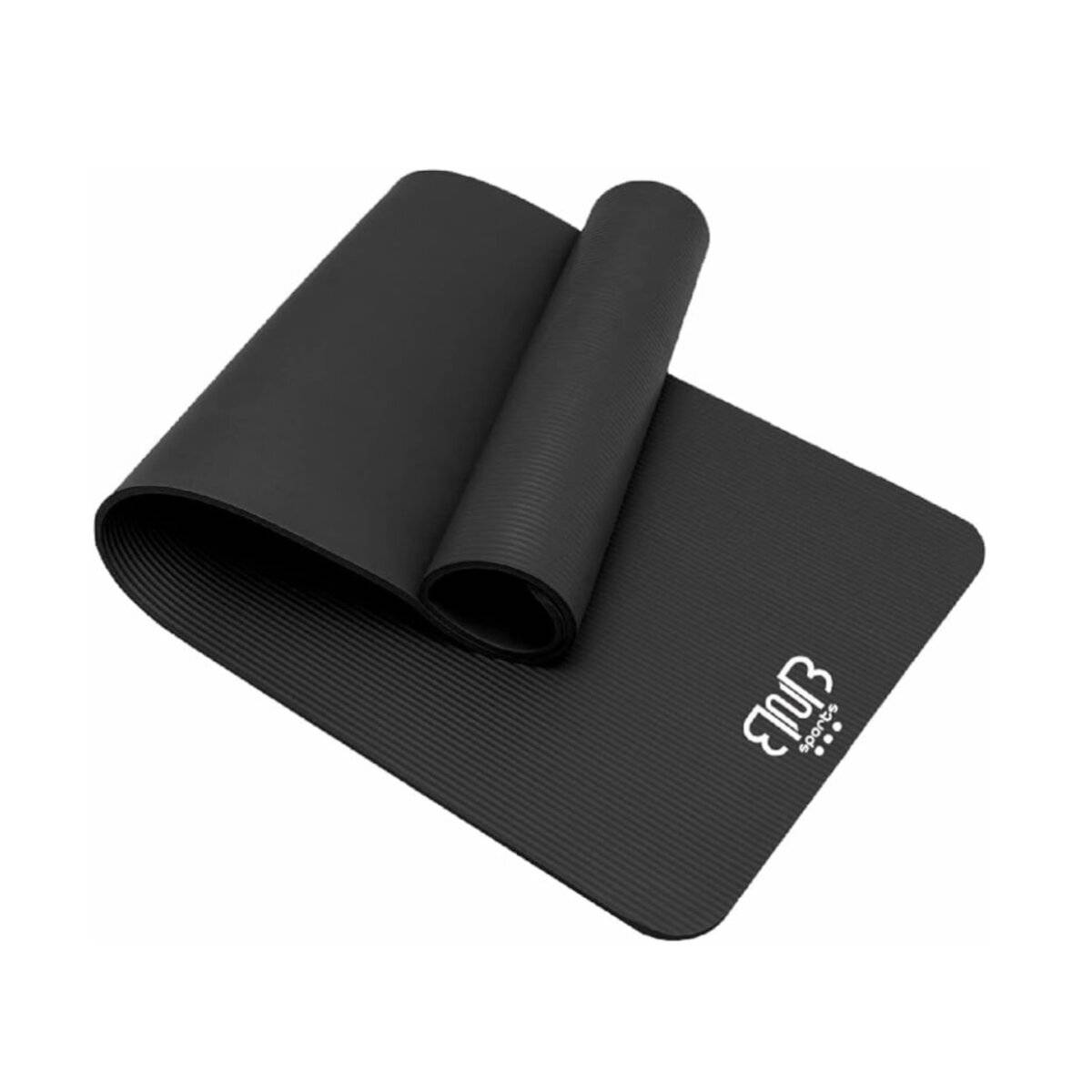 Premium NBR Sportmatte, rutschfeste Matte für Gymnastik, Yoga, Pilates, Stretching Schwarz