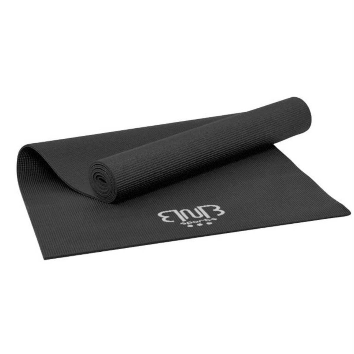 Umweltfreundliche PVC Sportmatte Premium Gymnastikmatte für Outdoor und Indoor Sport Schwarz