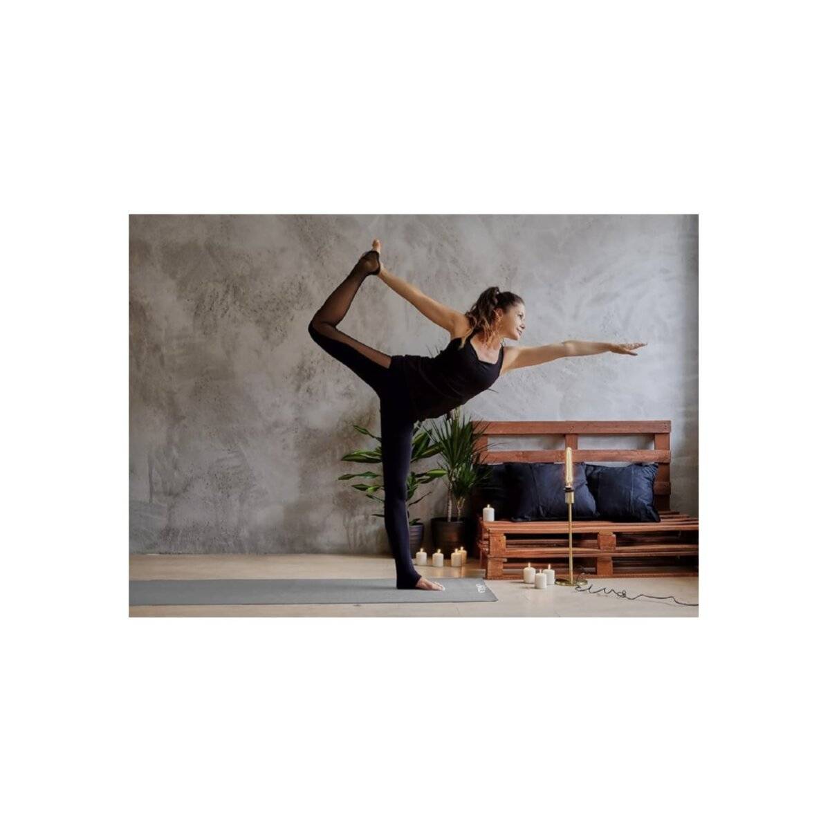 Umweltfreundliche PVC Sportmatte Premium Gymnastikmatte für Outdoor und Indoor Sport Grau