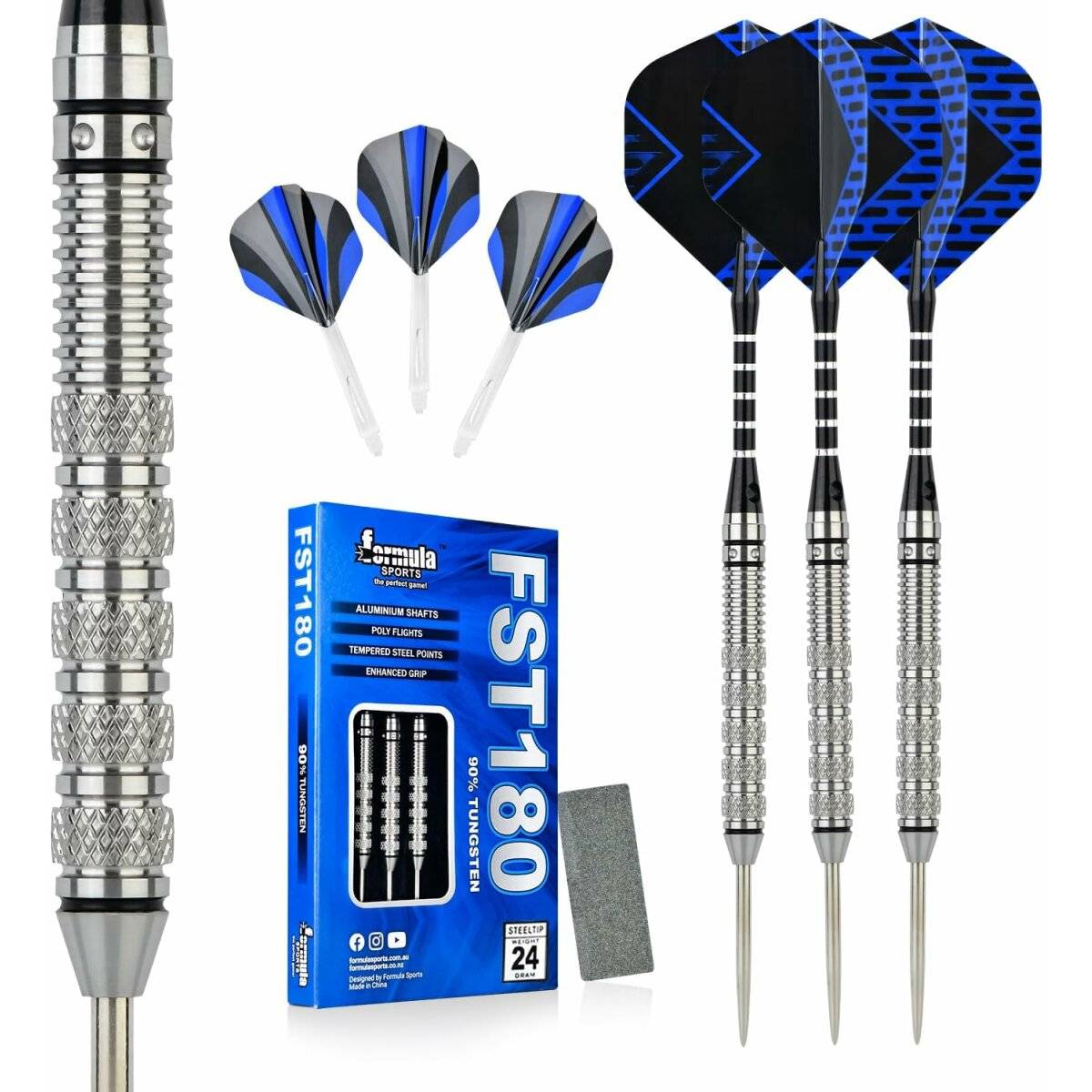 Dartpfeile mit Metallspitze 90% Tungsten Steel-Dartpfeile 3 Stück Profi Steeldarts 24g