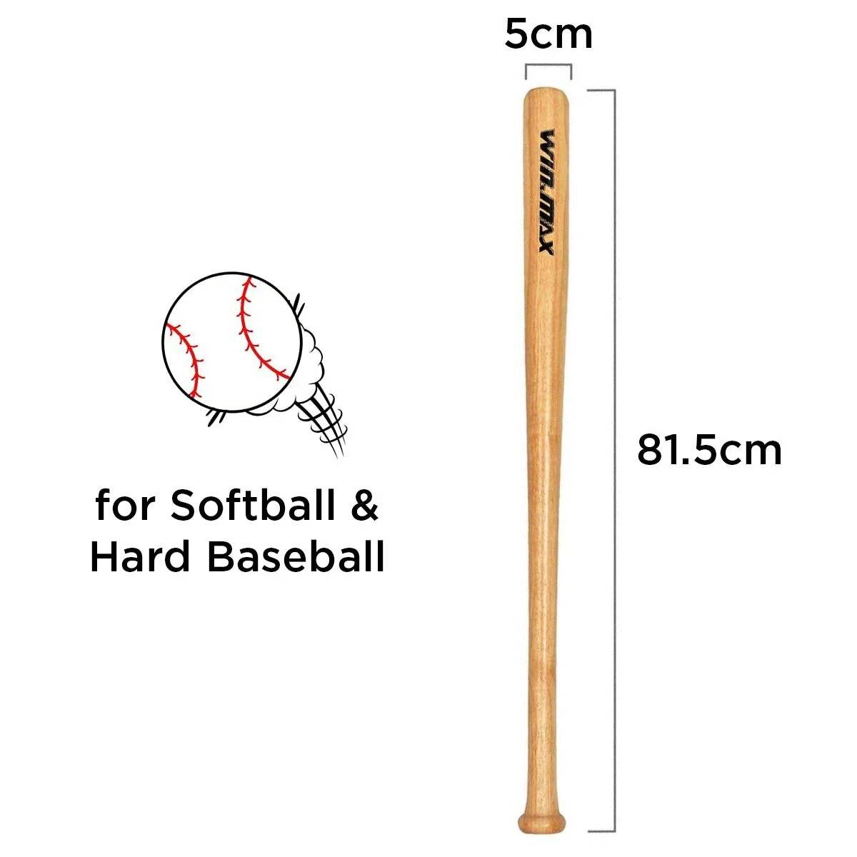 WIN.MAX 32" Baseballschläger aus Holz – Klassisch und Kraftvoll