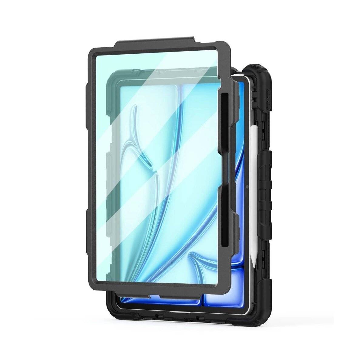 Solide Tablett-Hülle kompatibel mit iPad Air 13" - Polycarbonat Hülle mit Umhängegurt