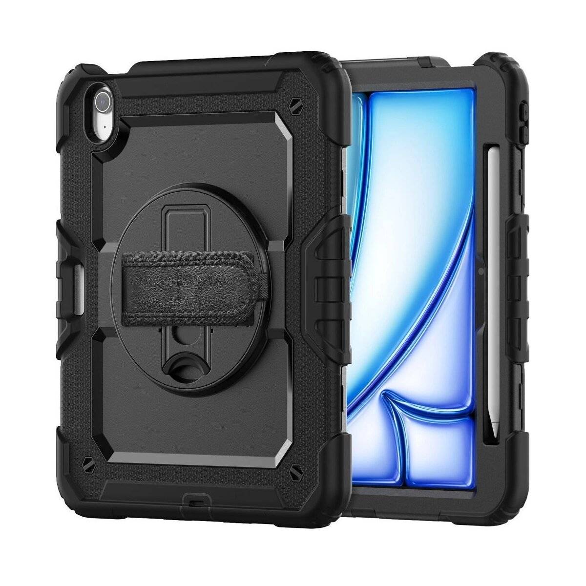 Solide Tablett-Hülle kompatibel mit iPad Air 13" - Polycarbonat Hülle mit Umhängegurt