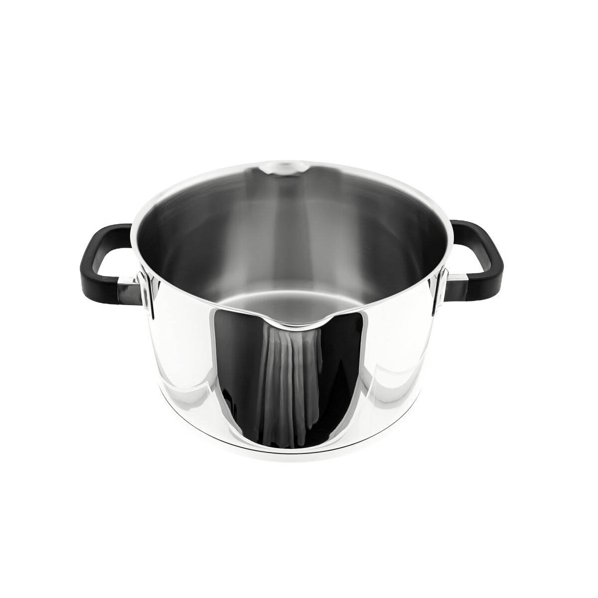 Hochwertiges Kochtopf aus Edelstahl mit Silikongriff und Glasdeckel in Silber 20 cm