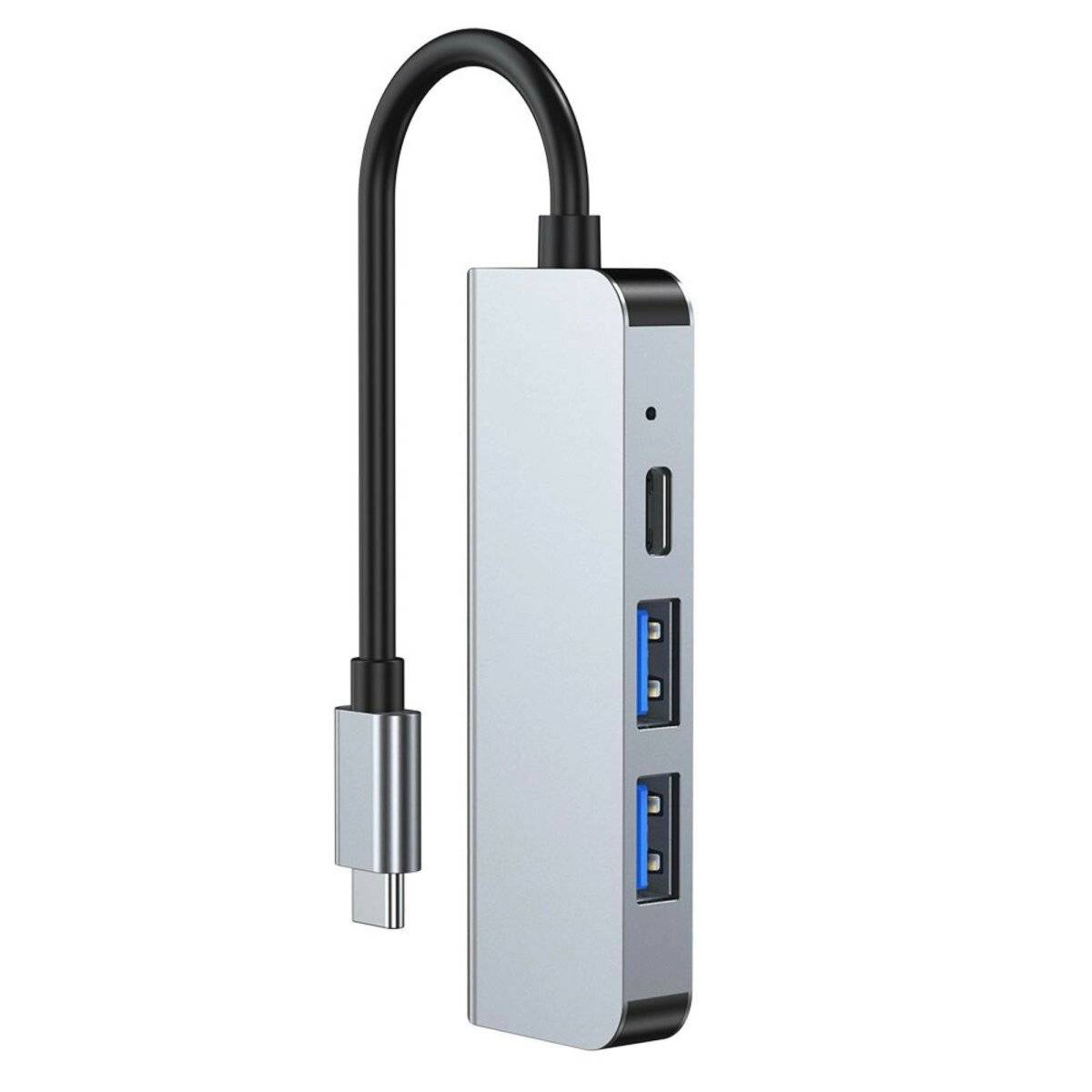 4in1 Multifunktonsadapter V2 in Grau HUB USB-C auf 2xUSB + HDMI + USB-C Adapter