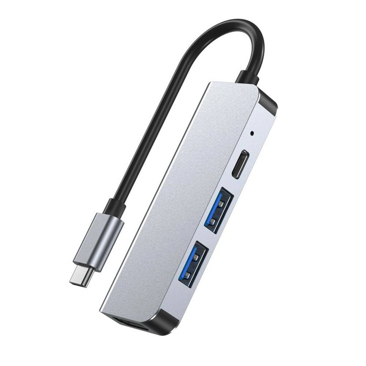 4in1 Multifunktonsadapter V2 in Grau HUB USB-C auf 2xUSB + HDMI + USB-C Adapter