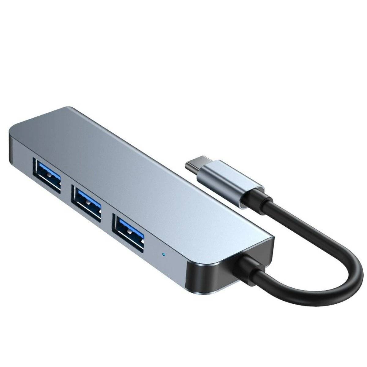 4in1 Multifunktionsadapter HUB V1 USB-C  3x USB-A 2.0 / USB-A 3.0 in Grau