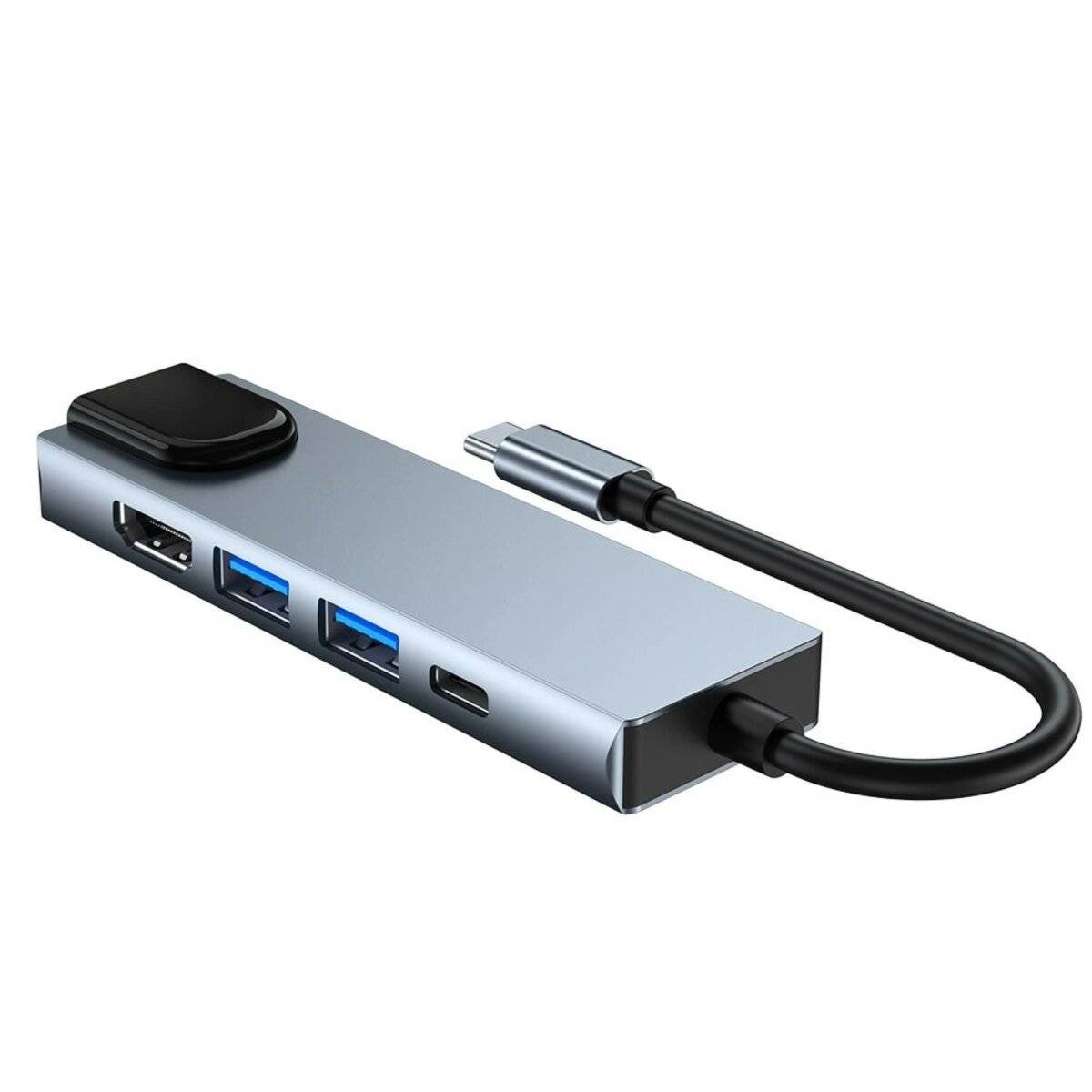 5in1 Multifunktionsadapter V3 USB-C  USB-A / USB-C / HDMI / RJ45 in Grau