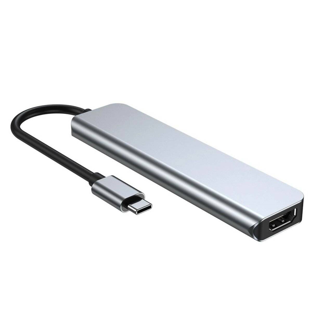 6in1 Multifunktionsadapter V4 USB-C  USB-A/ USB-C/ HDMI /Micro SD /TF /SD-Kartenleser in Grau