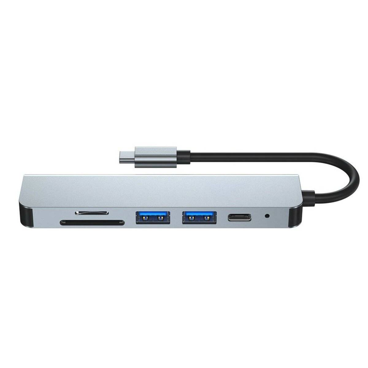 6in1 Multifunktionsadapter V4 USB-C  USB-A/ USB-C/ HDMI /Micro SD /TF /SD-Kartenleser in Grau