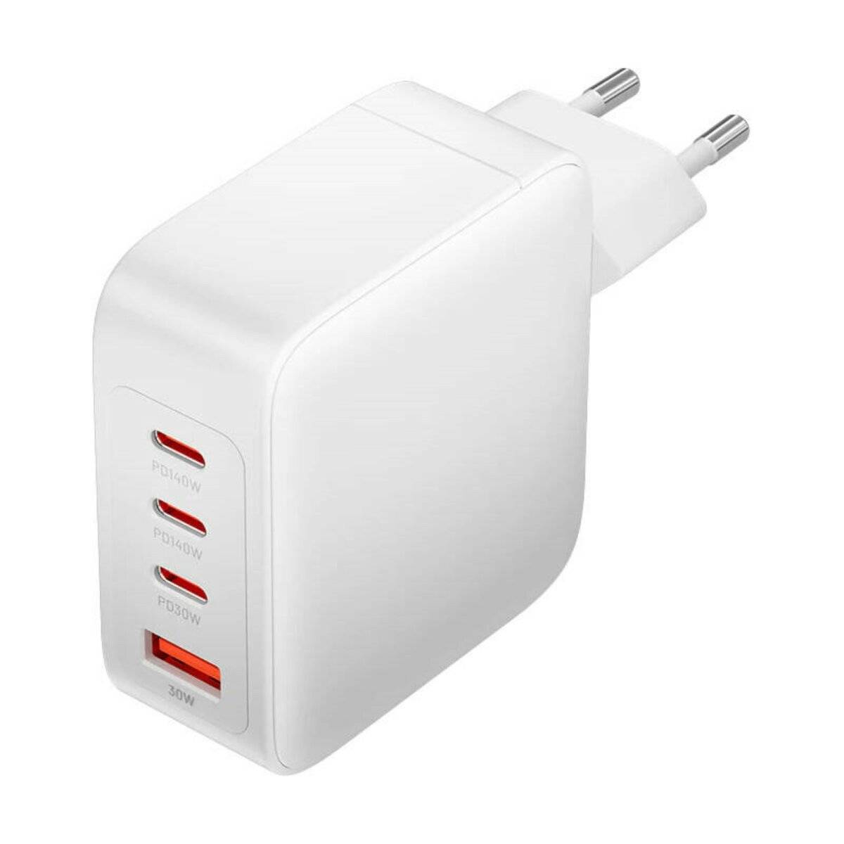 Wandladegerät 140W/140W/30W/18W,3x USB-C, 1x USB-A GaN Ladegerät mit USB-C Kabel Weiß