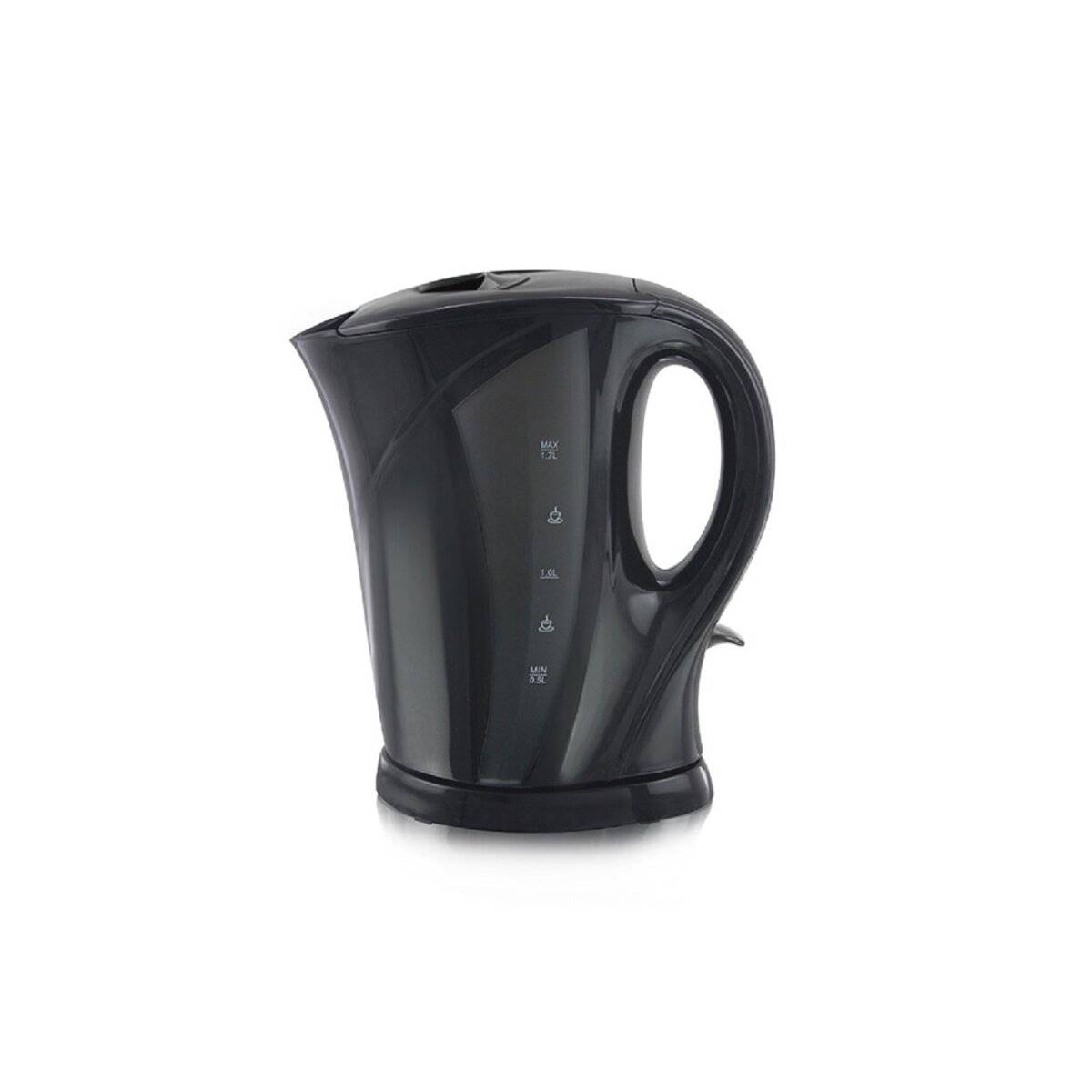 Kompakter Elektrischer Wasserkocher Teekocher 1,7L Kunststoff 2200W Modernes Design und Leistung Schwarz