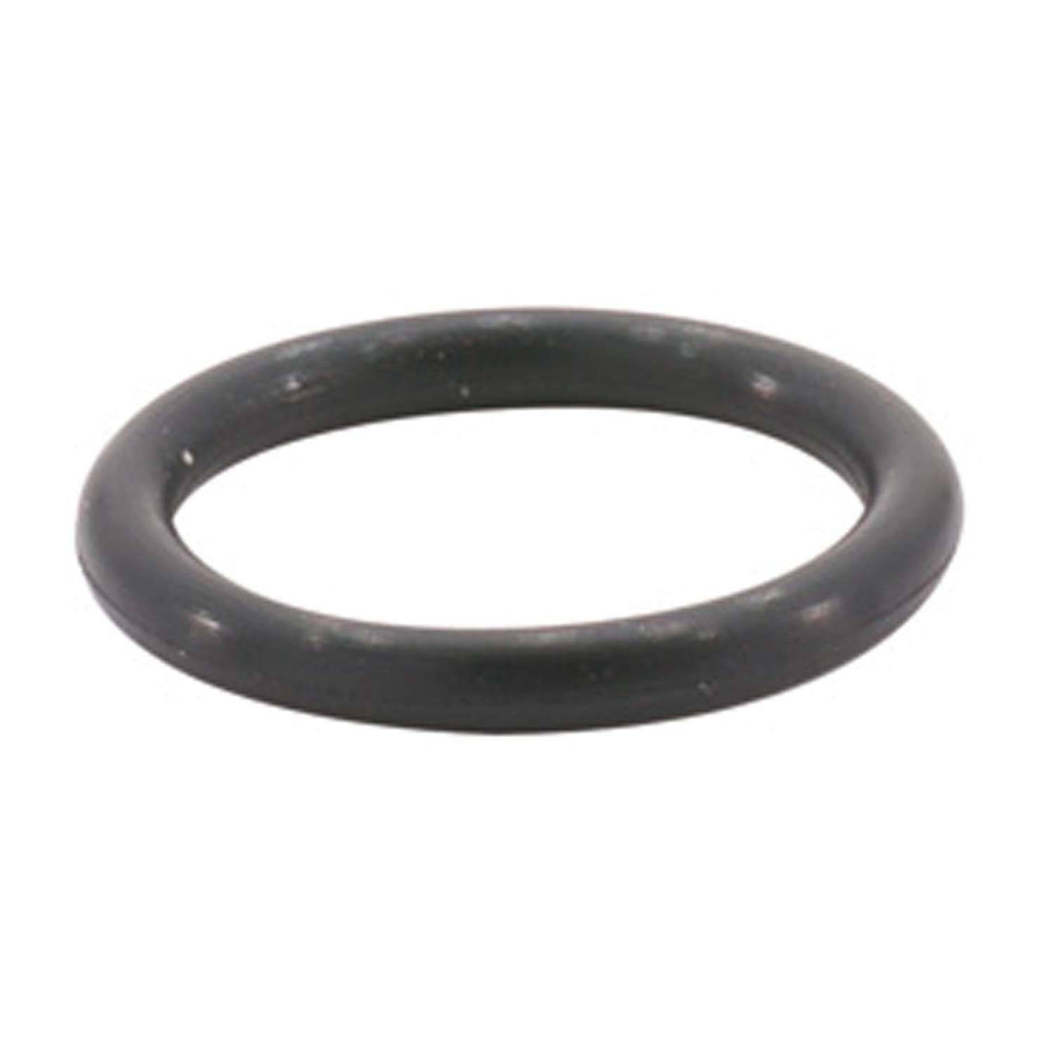 Ein schwarzer Gummidichtring wird gezeigt, rund mit einer glatten Oberfläche.