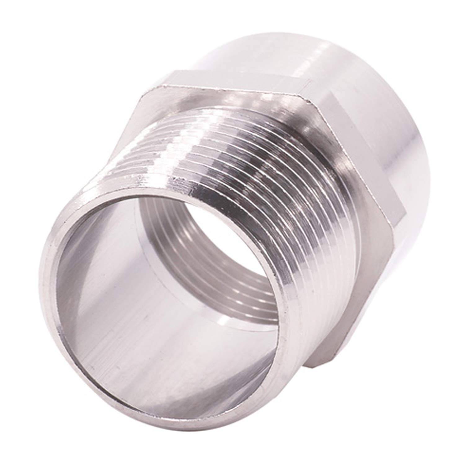 Eine Nahaufnahme einer Sechskant-Mutter mit Außengewinde, die für das Befestigen von Komponenten in mechanischen oder Bauanwendungen konzipiert ist.