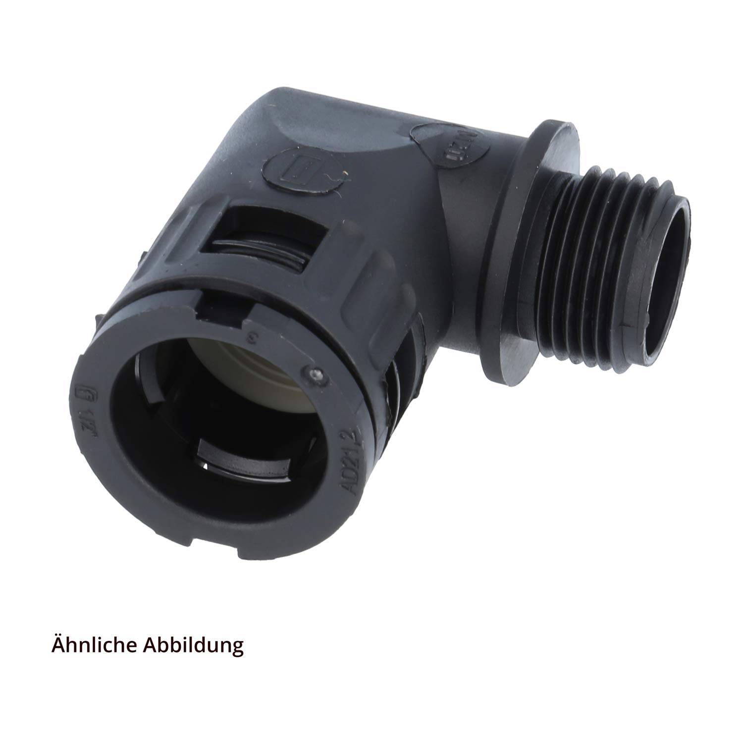 15020064225 FLEXA RQW-M Schnellverschraubung 90 Grad Winkel Gewinde M25x1,5 für Schlauch-Außendurchmesser 28,5mm