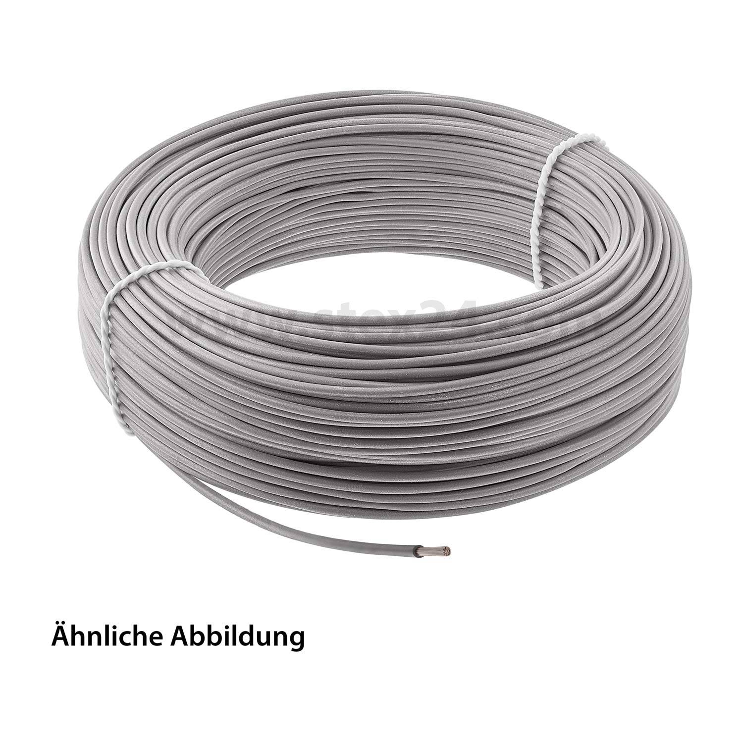 Eine Rolle aus grauem elektrischem Kabel, eng aufgewickelt. Ein einzelnes Drahtende ist freigelegt. Der Text lautet 'Ähnliche Abbildung'.