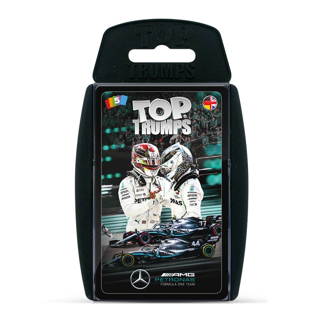 Mercedes Formel 1 Spielepaket: Puzzle + Top Trumps Kartenspiel + Sammler-Münze für Motorsport-Fans
