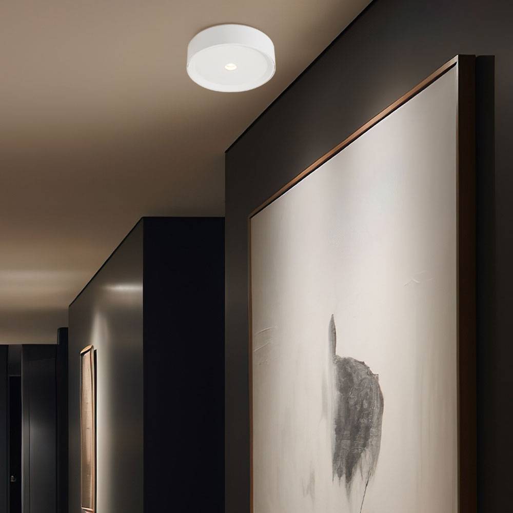 Deckenleuchte LED Deckenlampe weiß Küchenleuchte Flurlampe, Aluminium, 10W 470lm warmweiß, DxH 15 x 4 cm