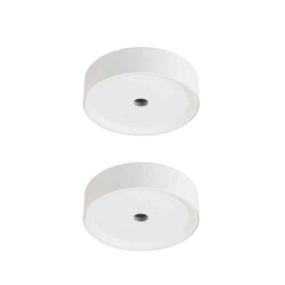 Deckenleuchte LED Deckenlampe weiß Küchenleuchte Flurlampe, Aluminium, 10W 470lm warmweiß, DxH 15 x 4 cm, 2er Set