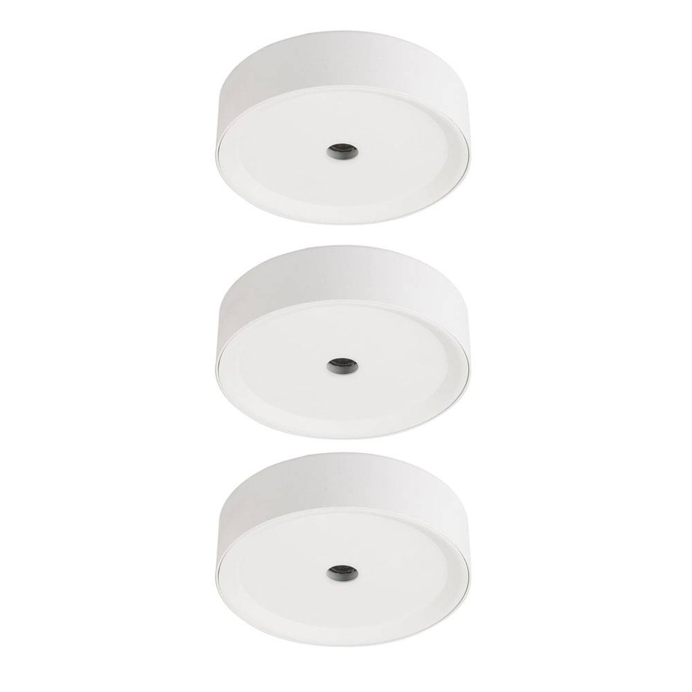 Deckenleuchte LED Deckenlampe weiß Küchenleuchte Flurlampe, Aluminium, 10W 470lm warmweiß, DxH 15 x 4 cm, 3er Set