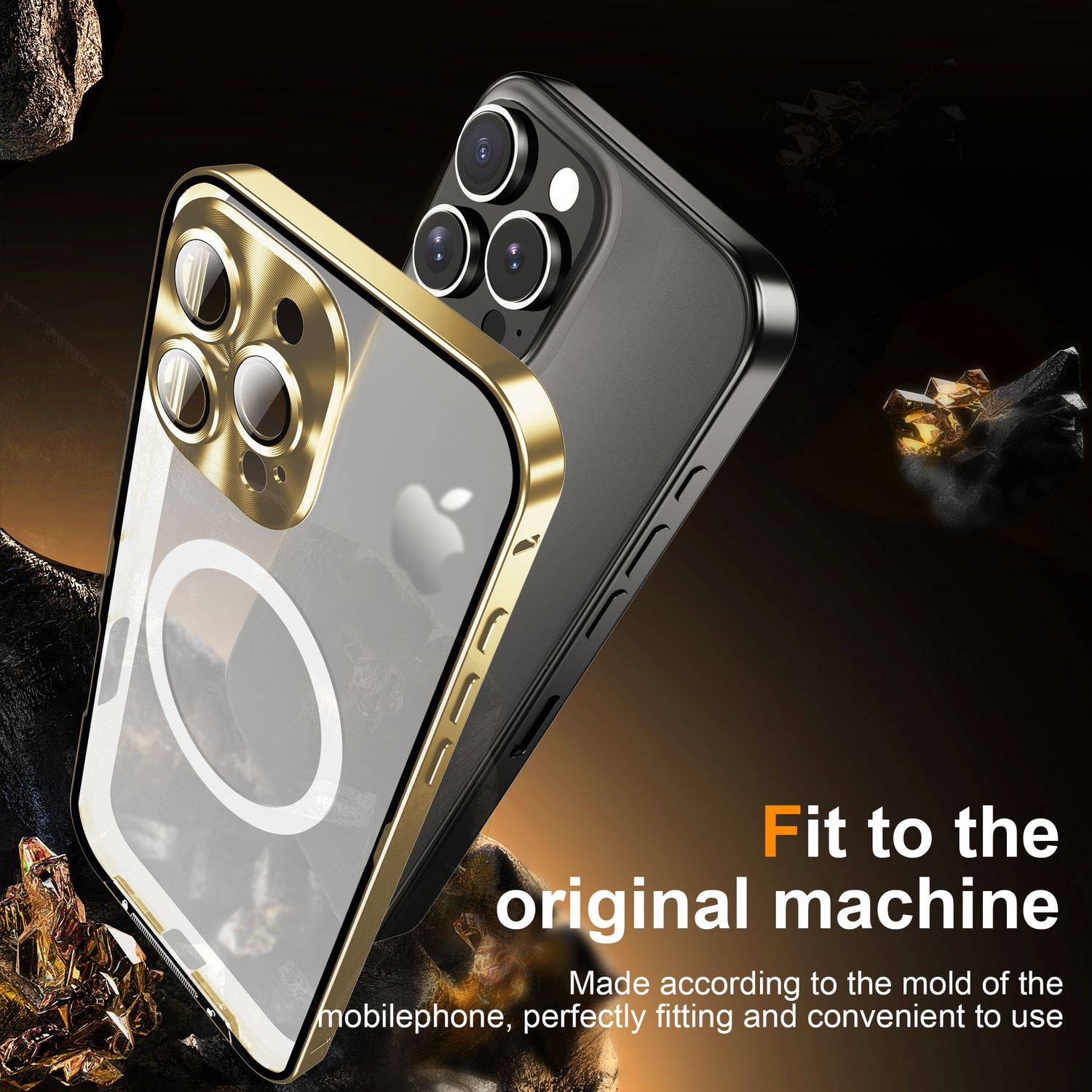 Für Apple iPhone 16 Pro Max Magnetische Magsafe Metall Design Schutz Cover Hülle Silber