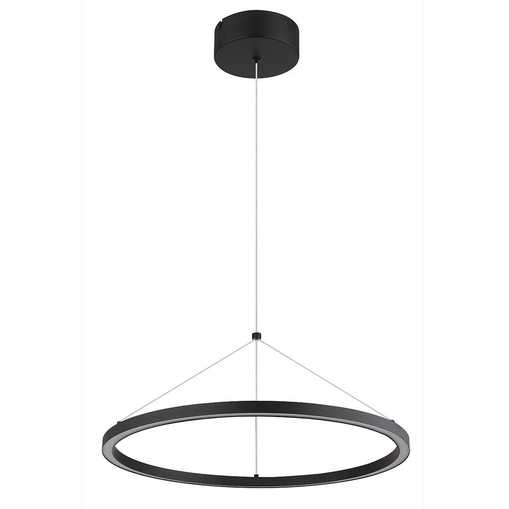 Pendellampe Hängelampe Esstischleuchte Wohnzimmerlampe Deckenleuchte, Metall Alu Kunststoff schwarz, dimmbar Memoryfunktion, LED 36W 1400Lm 3000K