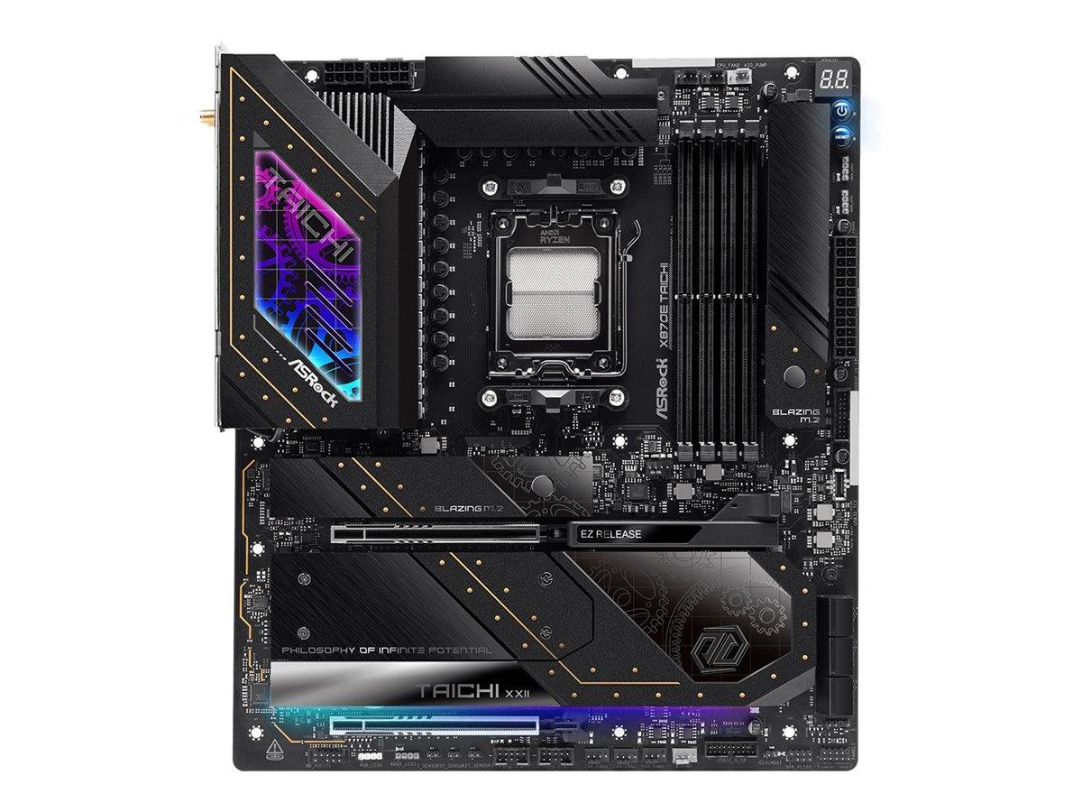 ASRock X870E Taichi - Motherboard - E-ATX - Socket AM5 - AMD X870E Chipsatz - USB4, USB 3.2 Gen 1, USB 3.2 Gen 2, USB-C 3.2 Gen 2x2 - 5 Gigabit