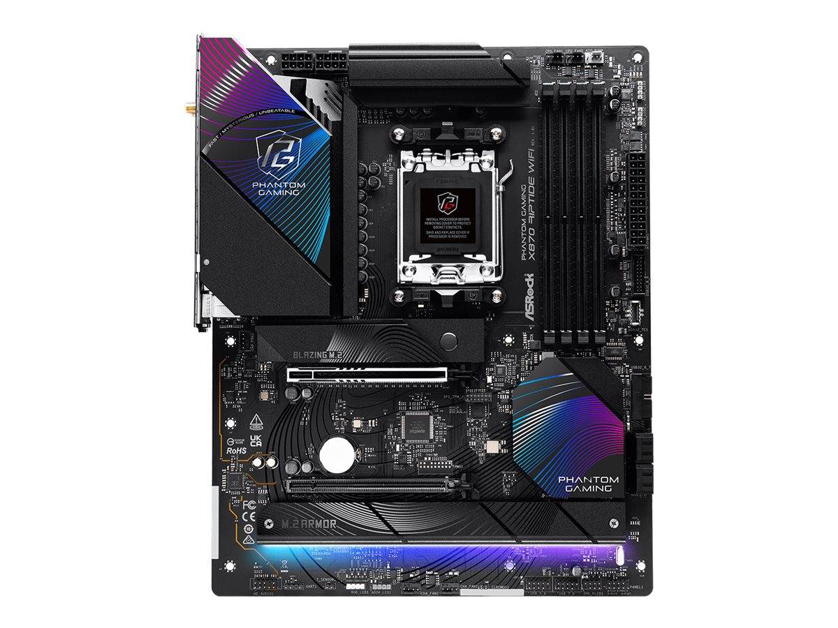 ASRock Phantom Gaming X870 RIPTIDE WiFi - Motherboard - ATX - Socket AM5 - AMD X870 Chipsatz - USB4, USB 3.2 Gen 1, USB 3.2 Gen 2, USB-C 3.2 Gen