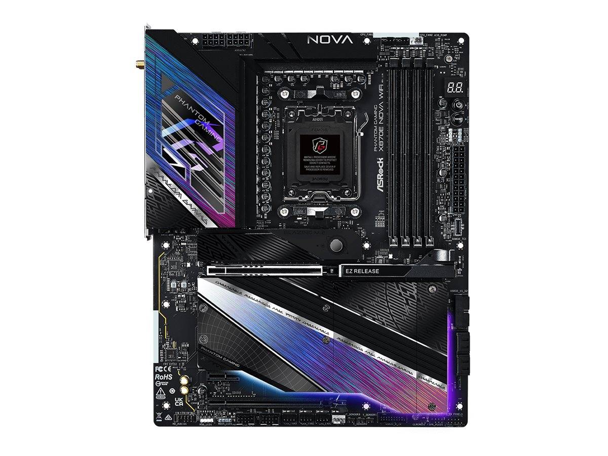 ASRock Phantom Gaming X870E NOVA WiFi - Motherboard - ATX - Socket AM5 - AMD X870E Chipsatz - USB4, USB 3.2 Gen 1, USB 3.2 Gen 2, USB-C 3.2 Gen 2x2