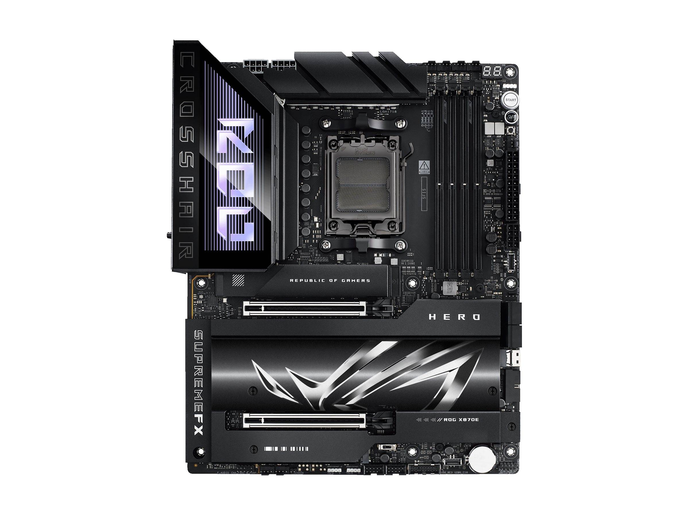 ASUS ROG CROSSHAIR X870E HERO - Motherboard - ATX - Socket AM5 - AMD X870E Chipsatz - USB4, USB 3.2 Gen 2, USB-C 3.2 Gen2, USB 3.2 Gen 1, USB-C 3.2