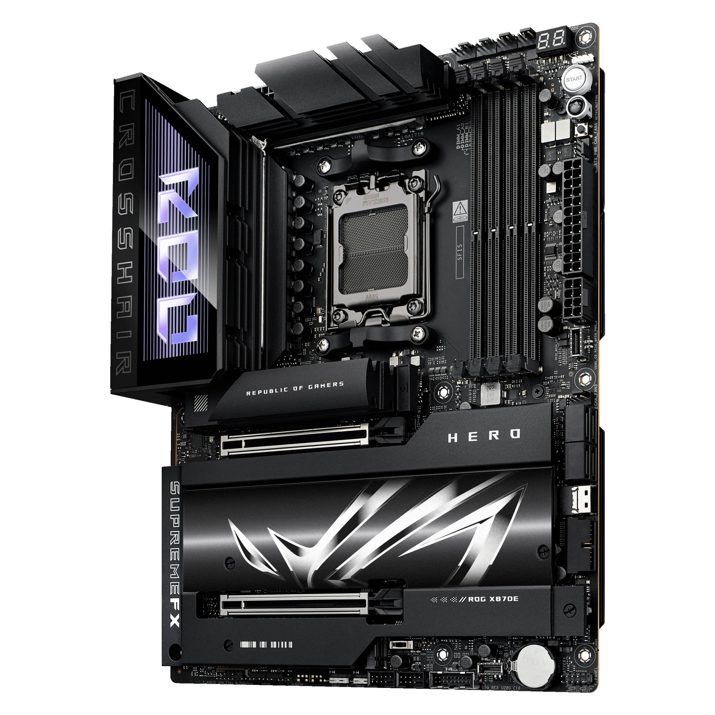 ASUS ROG CROSSHAIR X870E HERO - Motherboard - ATX - Socket AM5 - AMD X870E Chipsatz - USB4, USB 3.2 Gen 2, USB-C 3.2 Gen2, USB 3.2 Gen 1, USB-C 3.2