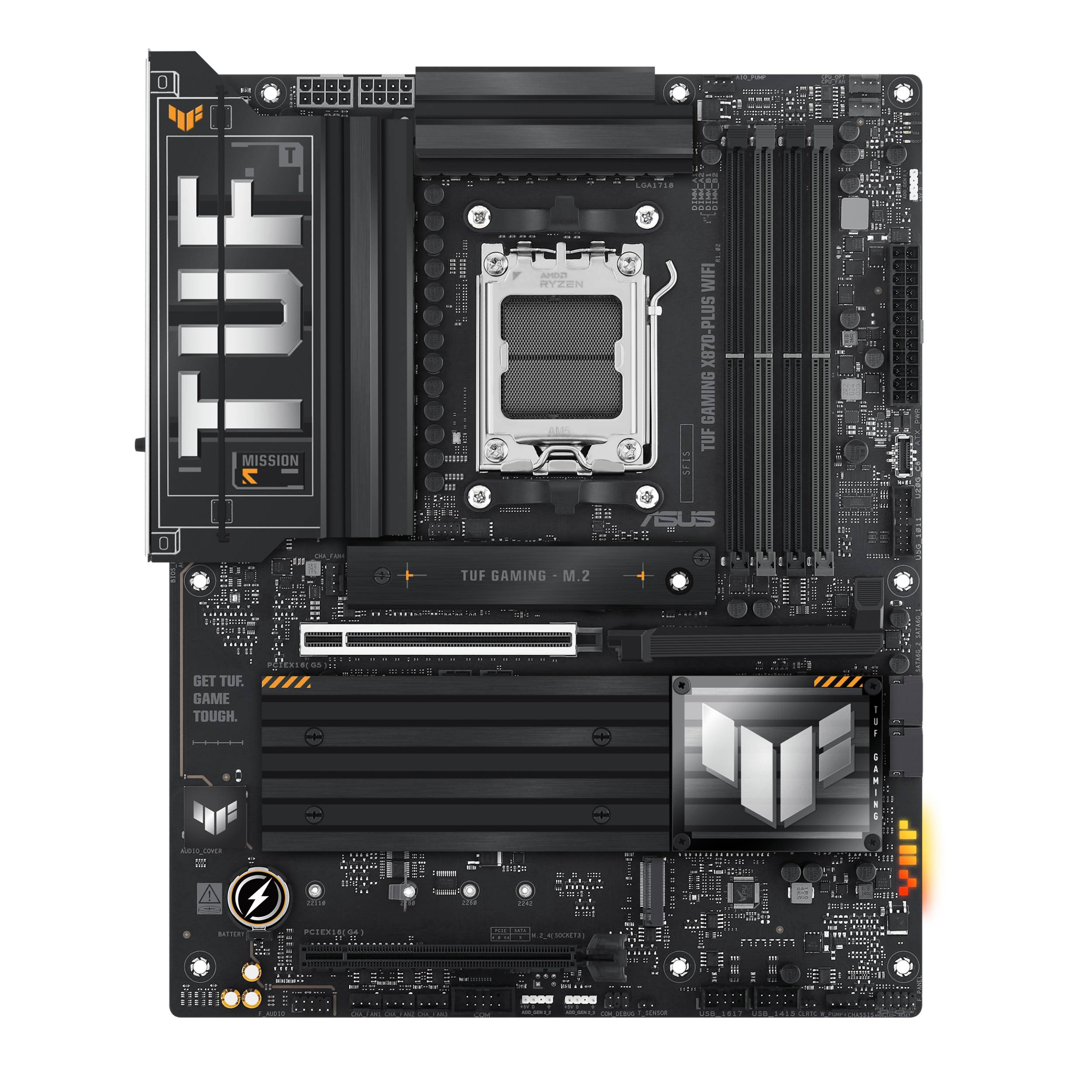 ASUS TUF GAMING X870-PLUS WIFI - Motherboard - ATX - Socket AM5 - AMD X870 Chipsatz - USB4, USB-C 3.2 Gen 2x2, USB 3.2 Gen 2, USB 3.2 Gen 1 - Wi-Fi