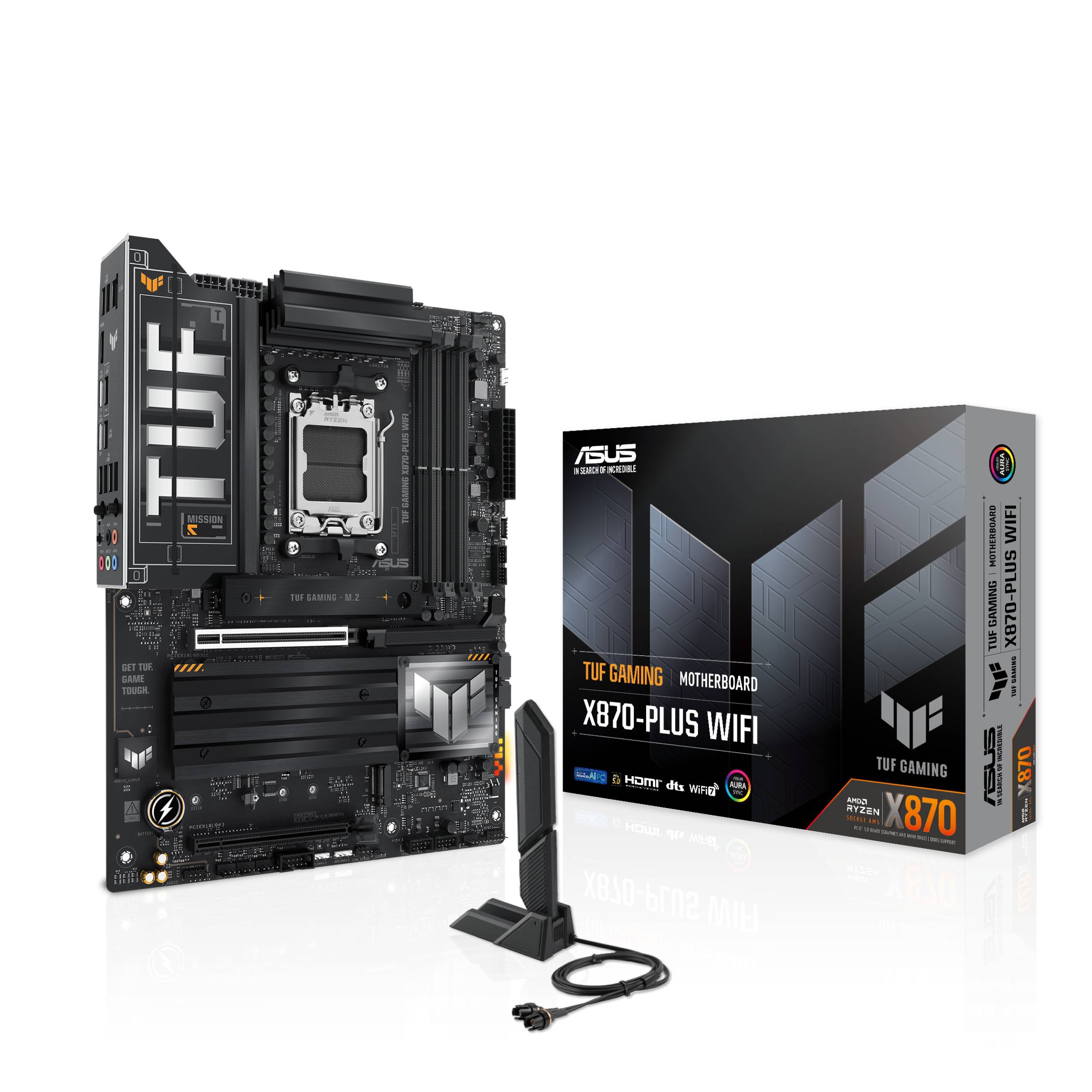 ASUS TUF GAMING X870-PLUS WIFI - Motherboard - ATX - Socket AM5 - AMD X870 Chipsatz - USB4, USB-C 3.2 Gen 2x2, USB 3.2 Gen 2, USB 3.2 Gen 1 - Wi-Fi
