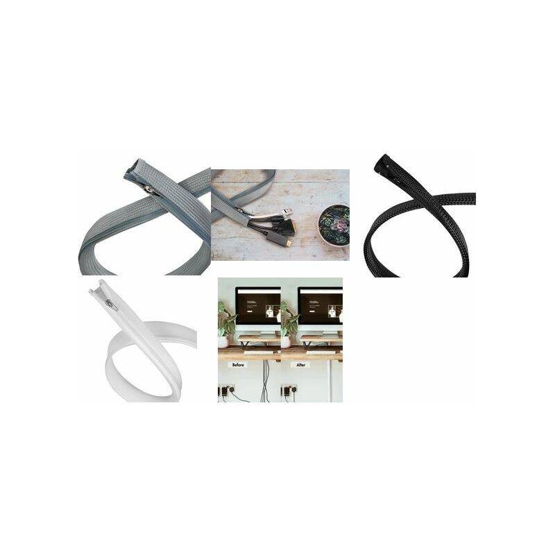 LogiLink Kabelschlauch mit Reißverschluss, 2,0 m, grau