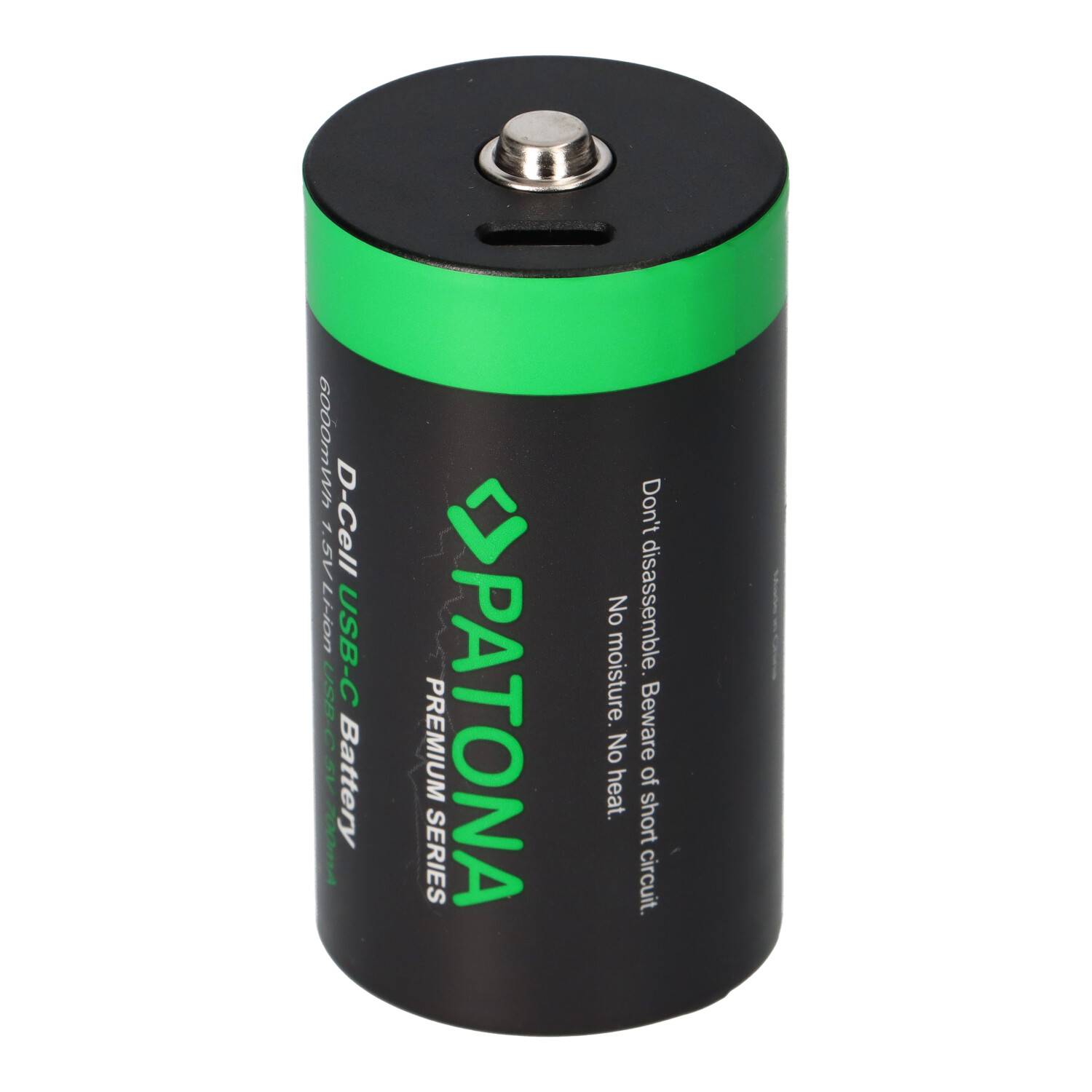 PATONA 2x LR20 Mono D Premium Akkus 6,0Wh mit USB-C und Ladekabel