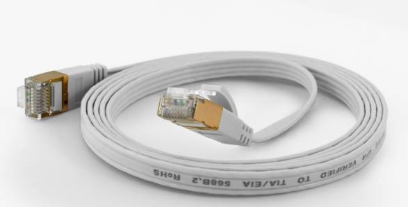 Wantec Patchkabel FTP CAT6 q=1,6x6,5mm 0,10m weiß Kabel RJ45 Cat.6