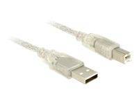 DELOCK USB Kabel A -> B St/St 5.00m transparent Multimedia-Technik USB-Kabel