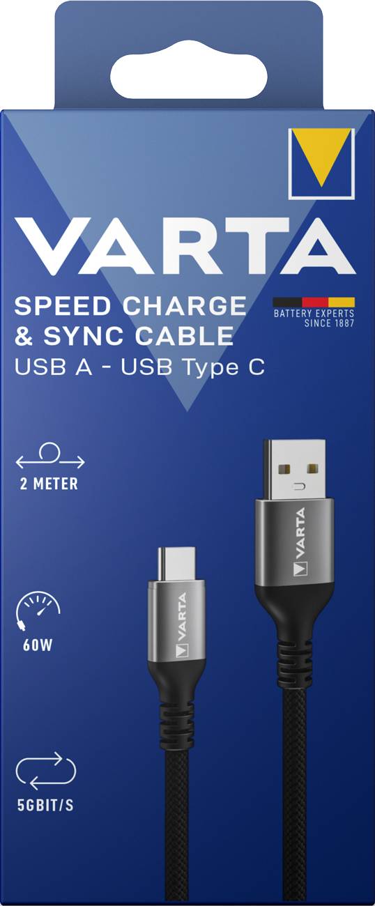 Varta Ladekabel Speed Charge & Sync USB-A auf USB-C 2 Meter Multimedia-Technik Kabel