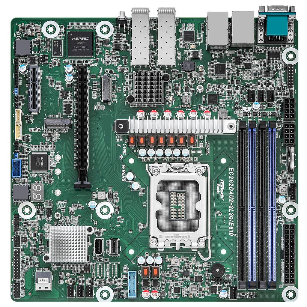 ASRock Mainboard EC262D4U2-2L2Q/E810 micro-ATX Sockel 1700 DDR5-only Single
