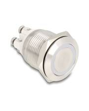 Delock Drucktaster zum Einbau 19 mm 4 x Schraubklemme LED blau