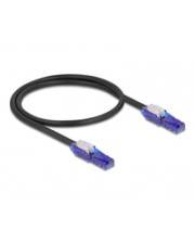 Delock RJ45 Netzwerkkabel Cat.6 UTP mit 180° winkelbaren Steckern schwarz 0.5 CAT 6 Schwarz