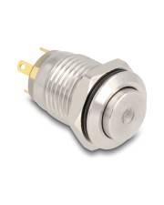 Delock Drucktaster zum Einbau 12 mm 4 x Lötanschluss LED grüner Punkt