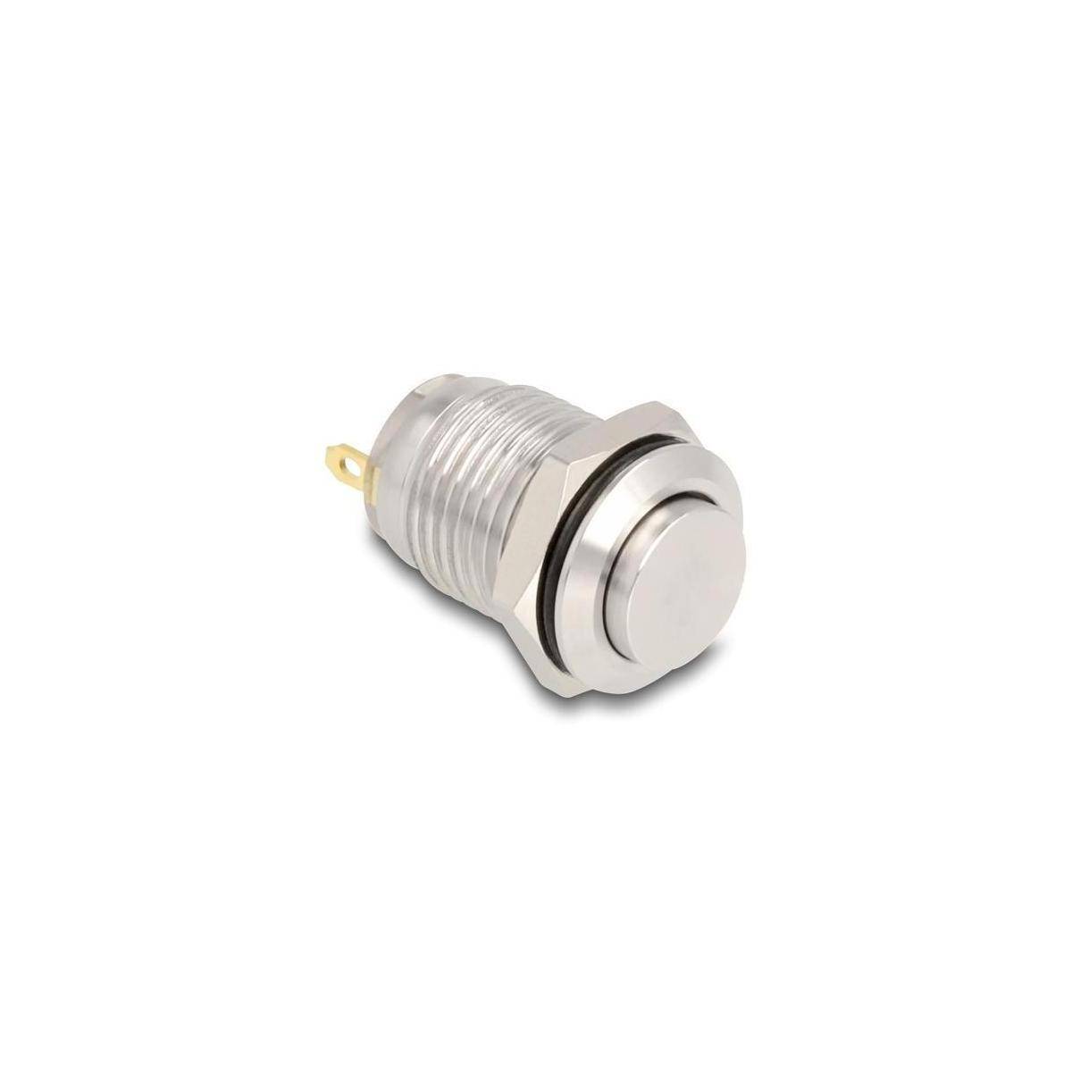 Delock Drucktaster zum Einbau 12 mm 2 x Lötanschluss